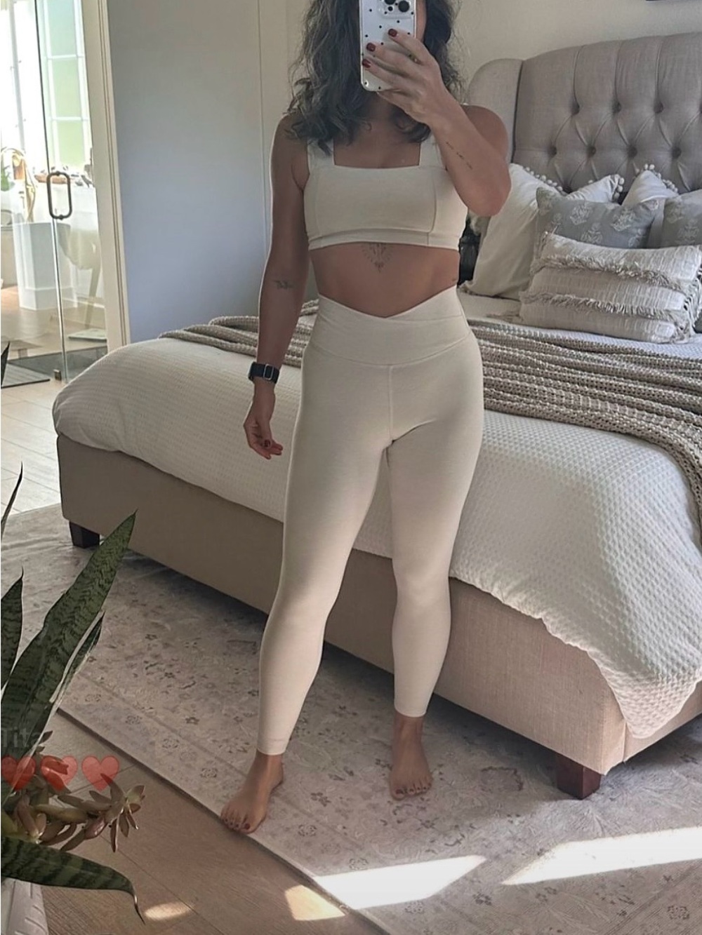 High-Rise Cream Workout Set